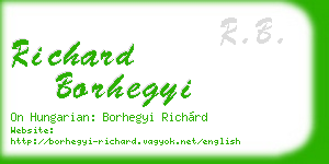 richard borhegyi business card